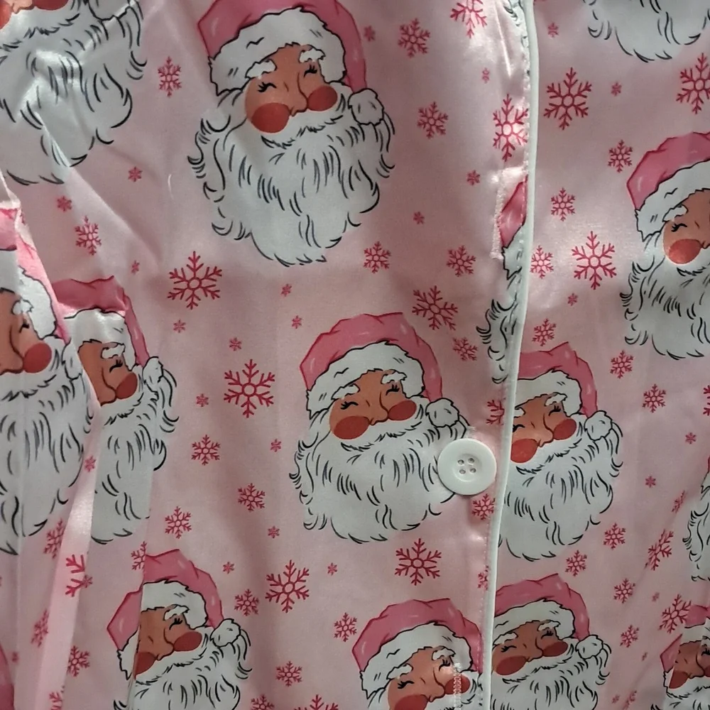 Women's Pink Feather Trim Pajama Set - Picture 5 of 6